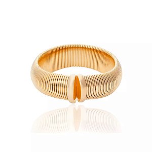Bracelete Cristina Sabatini tubogás liso ouro semijoia