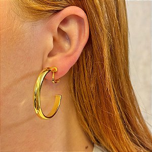 Brinco pressão argola m ouro semijoia 6184005