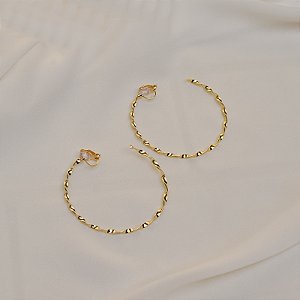 Brinco pressão argola torcida g ouro semijoia 6640305