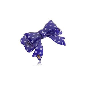 Presilha Bianca laço p acrílico roxo poá 00 225