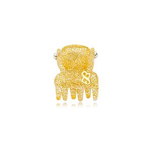 Piranha de cabelo mini Bianca acrílico glitter dourado 05 156