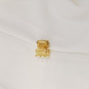 Piranha de cabelo mini Bianca acrílico glitter dourado 05 156