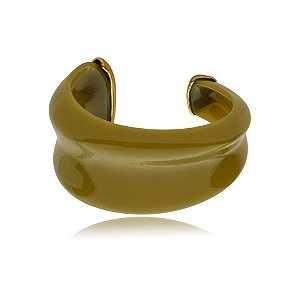 Bracelete SD Sheila Morais resina verde pistache ouro vintage