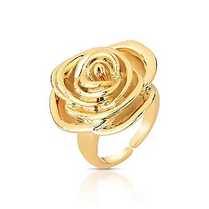 Anel ajustável rosa ouro semijoia