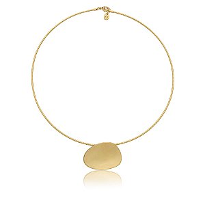 Colar aro ouro fosco semijoia