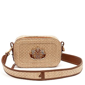Bolsa Isla new croco avelã palha damier