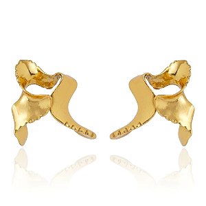 Brinco Claudia Arbex line organic ouro vintage