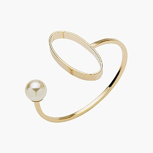 Bracelete Lita Raies pérola ouro semijoia