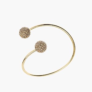 Bracelete Lita Raies esferas cristais ouro semijoia