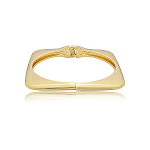 Bracelete quadrado liso fino ouro semijoia