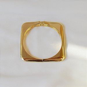 Bracelete quadrado liso fino ouro semijoia