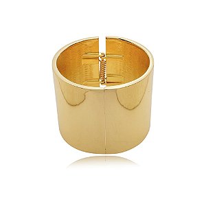 Bracelete largo liso ouro semijoia