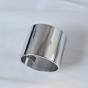 Bracelete largo liso ródio semijoia
