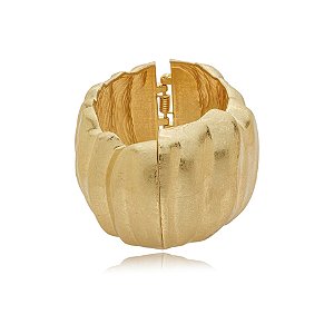 Bracelete ondas ouro acetinado semijoia