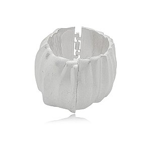 Bracelete ondas ródio acetinado semijoia