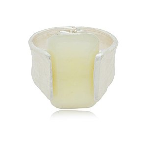 Bracelete resina ródio acetinado semijoia