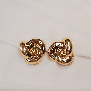 Maxi brinco elos ouro semijoia