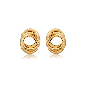 Maxi brinco elos ouro semijoia