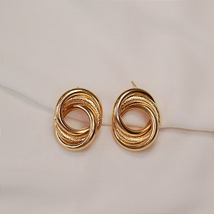 Maxi brinco elos ouro semijoia