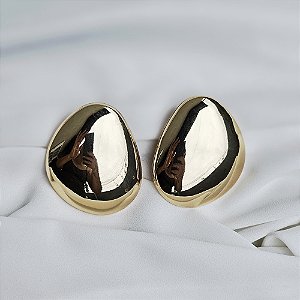 Maxi brinco orgânico ouro semijoia