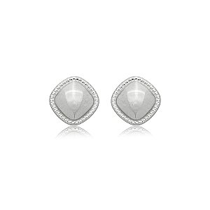 Maxi brinco quadrado ródio semijoia