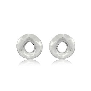 Maxi brinco círculo ródio semijoia