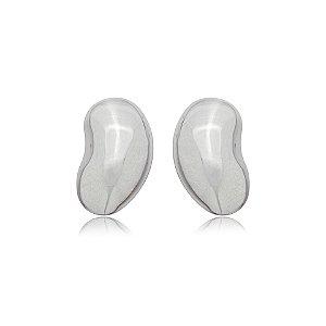 Maxi brinco orgânico ródio semijoia