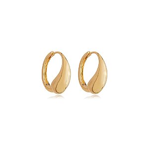 Brinco argolinha gota ouro semijoia 25k03020