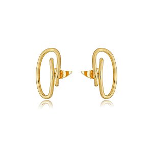 Brinco ear cuff orgânico ouro semijoia