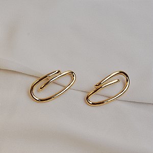 Brinco ear cuff orgânico ouro semijoia