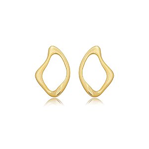 Brinco orgânico ouro semijoia