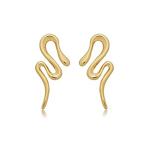 Brinco serpente ouro semijoia
