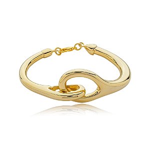 Pulseira elos liso ouro semijoia