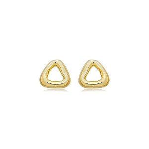 Brinco triangular liso ouro semijoia