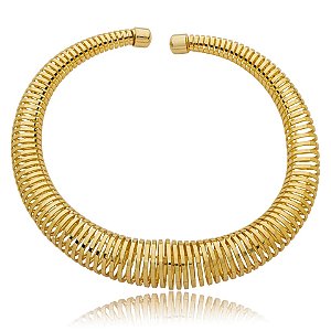 Colar aro flexível ouro semijoia