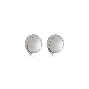 Brinco pressão meia esfera lisa p ródio semijoia 5905905