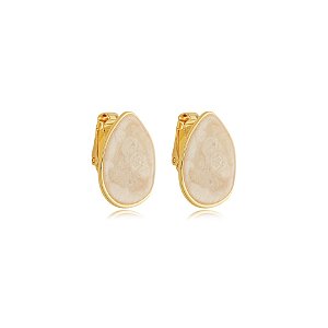 Brinco pressão orgânico esmaltado marmorizado ouro semijoia 6890905