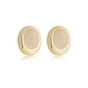 Brinco pressão redondo esmaltado marmorizado ouro semijoia 6890705