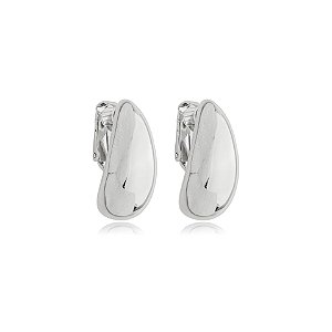Brinco pressão gota metal liso ródio semijoia 6180505