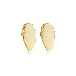 Brinco pressão orgânico liso ouro semijoia 6861905
