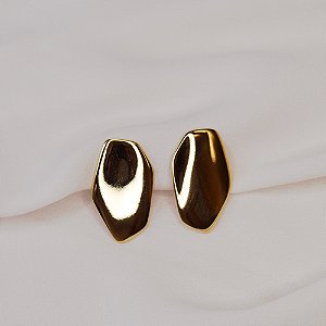 Brinco pressão orgânico liso ouro semijoia 6861905