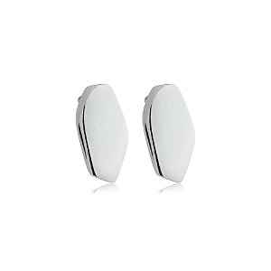 Brinco pressão orgânico liso ródio semijoia 6861905