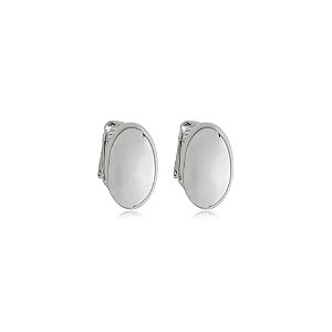 Brinco pressão oval liso p ródio semijoia 5890305