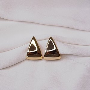 Brinco pressão triangular liso ouro semijoia 5906305