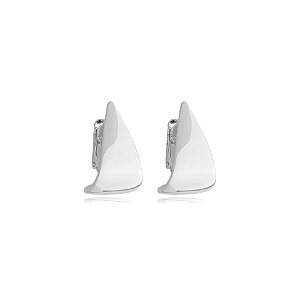 Brinco pressão triangular liso ródio semijoia 5906305