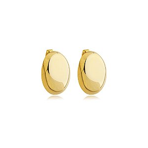 Brinco pressão oval ouro semijoia 6577905