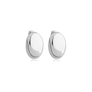 Brinco pressão oval ródio semijoia 6577905