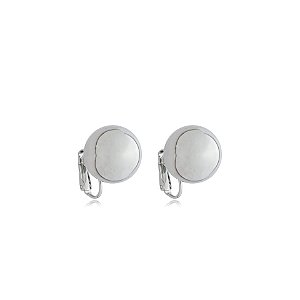 Brinco pressão esfera lisa gg ródio semijoia 6889305