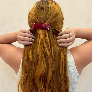 Presilha retangular Bianca acrílico burgundy 00 019