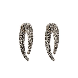 Brinco Hector Albertazzi midi safari strass prata boho